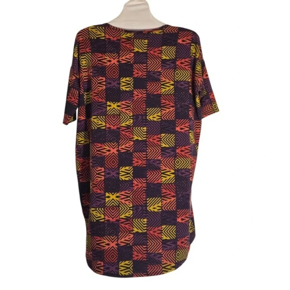 LuLaRoe Irma‎ Tunic Shirt Womens XXS Multicolor Abstract Stretch Comfort Top NEW